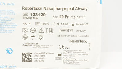 Teleflex 123120 Robertazzi Nasopharyngeal Airway 20Fr, OD 6.7mm (x)